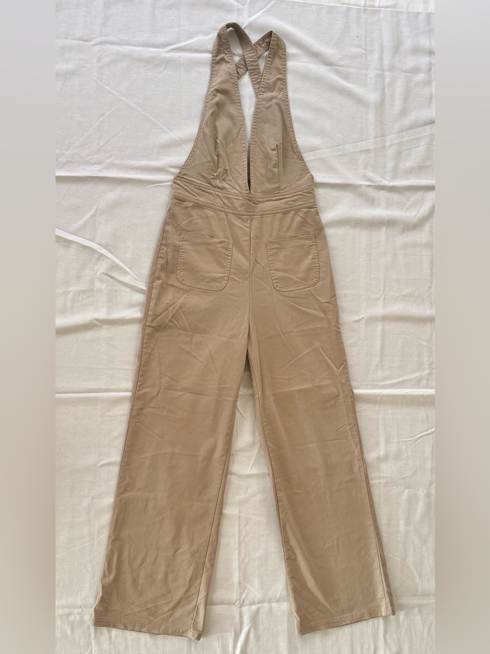 Sincerly Jules Tan Cross-Back Wide Leg Jumpsuit
